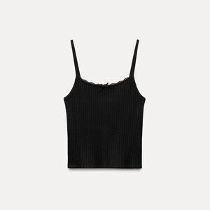 Zara Seamless Rib Bow Crop Top